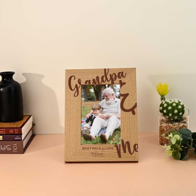 Custom Photo Frame, Grandpa & Me Picture Gift For Papa, First Gift, New Papa Unique Gifts Fathers Day - image 1