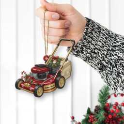 Custom Lawn Mower Ornament - Personalized Christmas Gift For Dad - thumbnail 3