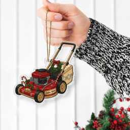 Custom Lawn Mower Ornament - Personalized Christmas Gift For Dad - thumbnail 2