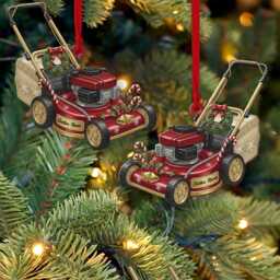 Custom Lawn Mower Ornament - Personalized Christmas Gift For Dad - thumbnail 4