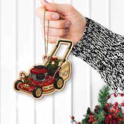 Custom Lawn Mower Ornament - Personalized Christmas Gift For Dad