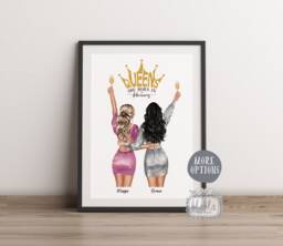 Best Friend Birthday Queens Are Born, Gift, Wall Art, Personalised Gift - thumbnail 1