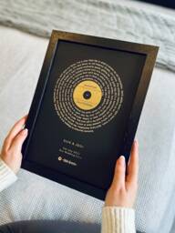 Song Lyrics Custom Metallic Foil Print - Favourite Gold, Silver, Black, White Wedding, Birthday, Anniversary, Christmas A4 & A3 - thumbnail 1