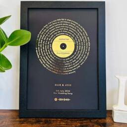 Song Lyrics Custom Metallic Foil Print - Favourite Gold, Silver, Black, White Wedding, Birthday, Anniversary, Christmas A4 & A3 - thumbnail 3