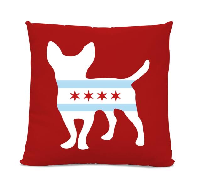 Chicago Flag Chihuahua Pillow - Dog Lover Home Decor - image 1