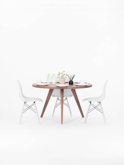 Okko - Round Dining Table, Black Walnut Kitchen Table - image 1