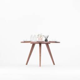 Okko - Round Dining Table, Black Walnut Kitchen Table - thumbnail 2