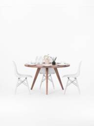 Okko - Round Dining Table, Black Walnut Kitchen Table