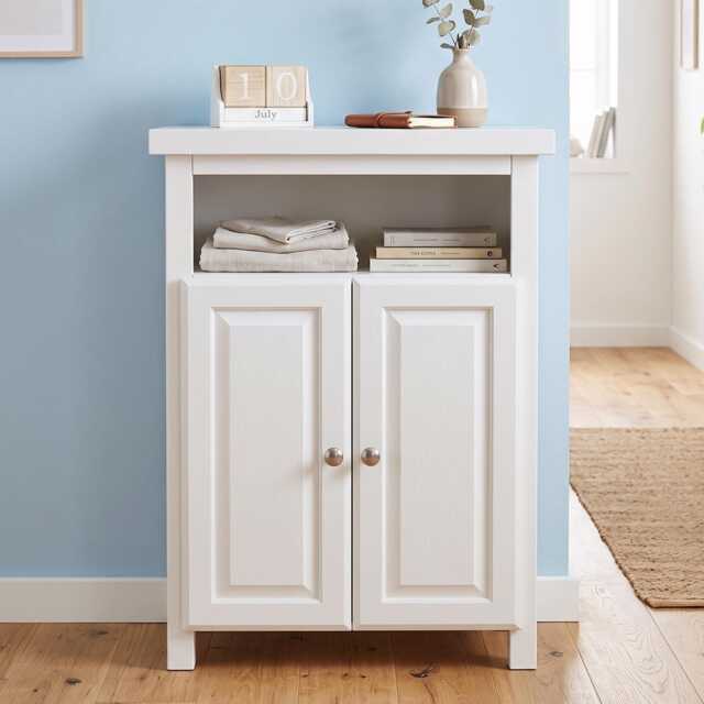 Painted Oak Hallway Cabinet Shoe Storage, Kitchen Cupboard, Assembled - image 1