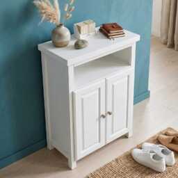 Painted Oak Hallway Cabinet Shoe Storage, Kitchen Cupboard, Assembled - thumbnail 2