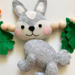 Stroller Garland Fox, Bunny & Squirrel, Hanging Toys For Strollers, Unisex Kids Gift, Strap Stroller, Stroller Chain Made Of Felt - thumbnail 3