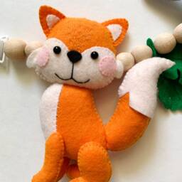 Stroller Garland Fox, Bunny & Squirrel, Hanging Toys For Strollers, Unisex Kids Gift, Strap Stroller, Stroller Chain Made Of Felt - thumbnail 2