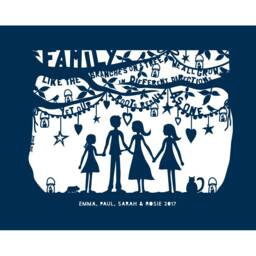 Personalised Family Silhouette Art Print, Pets Included - thumbnail 2