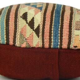 Pink Kilim Pillow 18x18 Throw Cushion Cover Rug Decorative Pillowcase 45x45 Vintage Bohemian Kelim Kissen - thumbnail 2