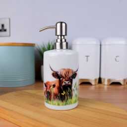 Highland Cow & Calf Toothbrush Holder + Soap Dispenser Set - Farm Animals Countryside Bathroom Gifts - thumbnail 2