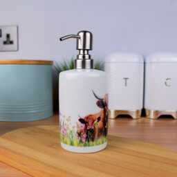 Highland Cow & Calf Toothbrush Holder + Soap Dispenser Set - Farm Animals Countryside Bathroom Gifts - thumbnail 3