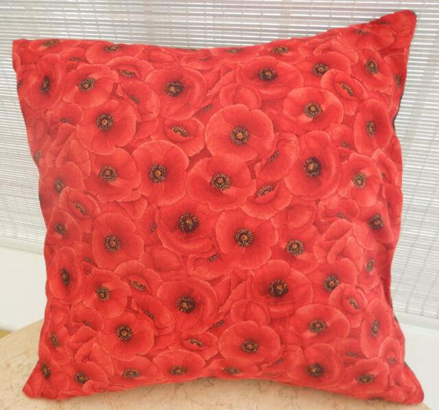 Red Poppy Cushion Cover Tuscan Floral Pillow - image 1