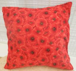 Red Poppy Cushion Cover Tuscan Floral Pillow - thumbnail 1