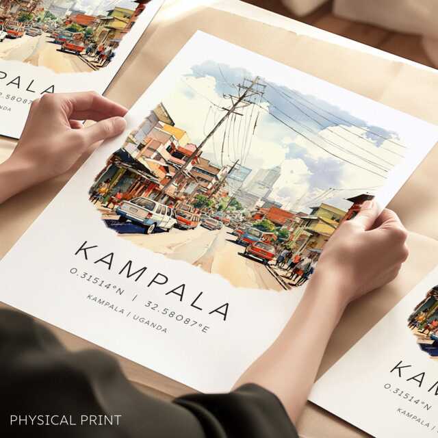Kampala Uganda Travel Print, Africa Prints, East Africa, Wall Gifts, Decor - image 1