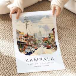 Kampala Uganda Travel Print, Africa Prints, East Africa, Wall Gifts, Decor - thumbnail 3