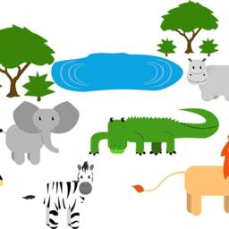 Safari Nursery Decor - Jungle Wallpaper Sticker Pack Peel & Stick Wall Decals For Kids Playroom Art - Vwaq-Anp01 - thumbnail 2