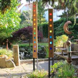 Garden Sculpture Made Of Wood & Glass. A Unique, Handmade, Weatherproof Garden Decoration - thumbnail 2