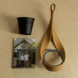 Personalized Wall Mounted Planter Steam Bent Wood, Indoor Plant Pot Holder - thumbnail 3