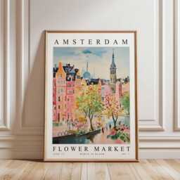 Amsterdam Flower Market Print Dutch Floral Wall Art - thumbnail 2
