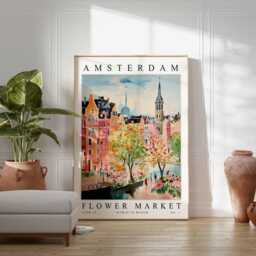 Amsterdam Flower Market Print Dutch Floral Wall Art - thumbnail 3