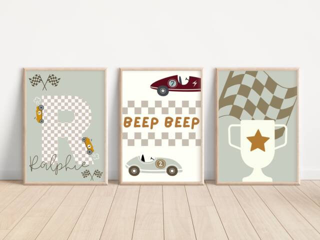 Car & Transport Set Of Prints, Perfect For A Playroom, Nursery Or Bedroom - Unframed - image 1