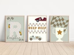 Car & Transport Set Of Prints, Perfect For A Playroom, Nursery Or Bedroom - Unframed - thumbnail 1