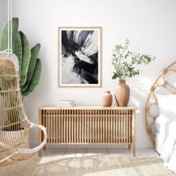 Dynamic Abstract Bold Monochrome Wall Art Print Modern Geometric Poster For Living Room Bedroom Home Decor Gift Minimalist Design - thumbnail 3