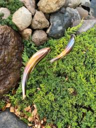 Bronze Sculpture Garden Fish Handmade Welded Metal Art Patina Outdoor Garden Decor