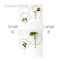 Hanging Hydroponic Vase/Propagation Station With Double Metal Hoops - thumbnail 4