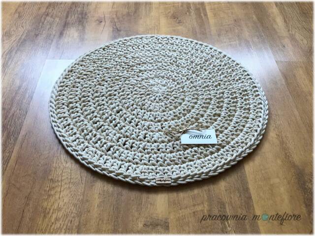 Handmade Crochet Round Rug Braided Cotton Scandinavian Carpet - image 1