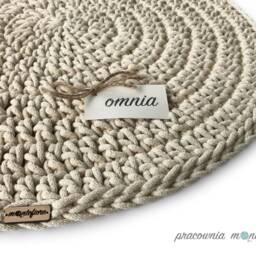 Handmade Crochet Round Rug Braided Cotton Scandinavian Carpet - thumbnail 2