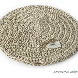 Handmade Crochet Round Rug Braided Cotton Scandinavian Carpet - thumbnail 3