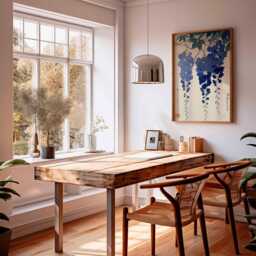 Japanese Wisteria Art Print, Indigo Blue Floral Botanical Poster - thumbnail 3