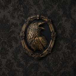Gothic Raven Wall Frame - Hand-Painted Resin Bird Plaque, Ornate Baroque Decor - thumbnail 1
