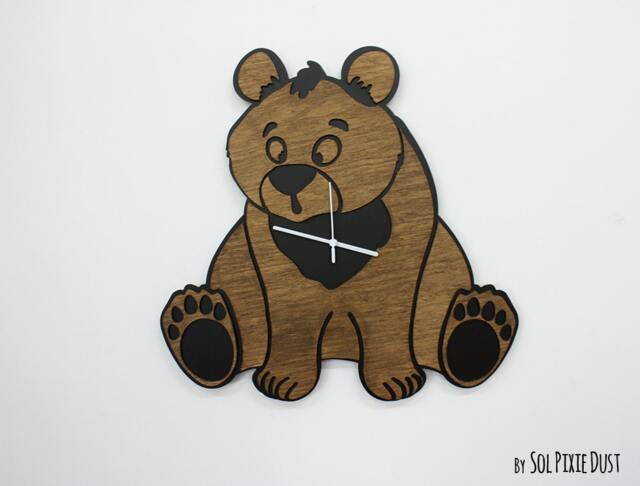 Cute Bear - Wooden Wall Clock - image 1