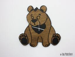 Cute Bear - Wooden Wall Clock - thumbnail 1