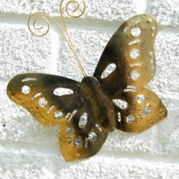 Set Of 3 Metal Butterfly Wall Hanging - Gold - thumbnail 2