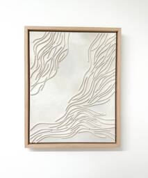 Sculpted 01 - Modern Canvas Art Framed Textured 3D Coastal Unique Neutral Artwork Contemporary Wall Calming - thumbnail 1