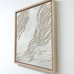 Sculpted 01 - Modern Canvas Art Framed Textured 3D Coastal Unique Neutral Artwork Contemporary Wall Calming - thumbnail 3