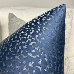 Gorgeous Navy Crater Cushion Cover, Modern Home Decor, Cover Chair Sofa & Bed Pillow Designer Prestigious Textiles Fabric - thumbnail 3