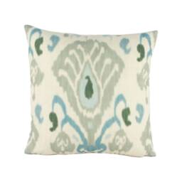 Zoffany - Annapurna Sky/Linen Relaxed Semi-Abstract Ikat Inspired Cushion Cover Handmade Throw Pillow Designer Home Decor - thumbnail 2