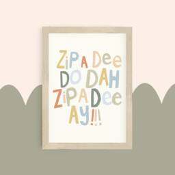 Zip A Dee Do Dah Print Playful Kids Room Wall Art - thumbnail 2