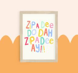Zip A Dee Do Dah Print Playful Kids Room Wall Art - thumbnail 1