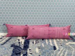 Yakiti-Pink Large Moroccan Pillows, Aka Cactus Silk Pillow, Decorative Pillows, Sabra Pillows, Moroccan Decor Designer Cactus - thumbnail 1