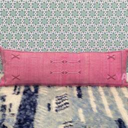 Yakiti-Pink Large Moroccan Pillows, Aka Cactus Silk Pillow, Decorative Pillows, Sabra Pillows, Moroccan Decor Designer Cactus - thumbnail 2